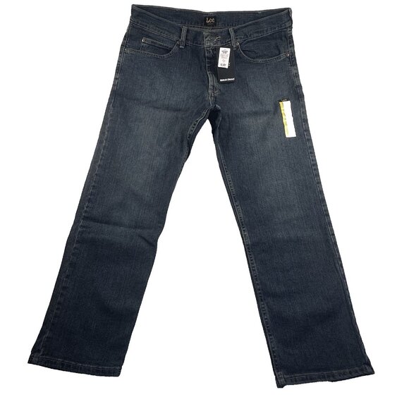 Lee Mens Regular Straight Fit Dark Wash Jeans 36x29 Horizon Denim Classic Style - Picture 10 of 11